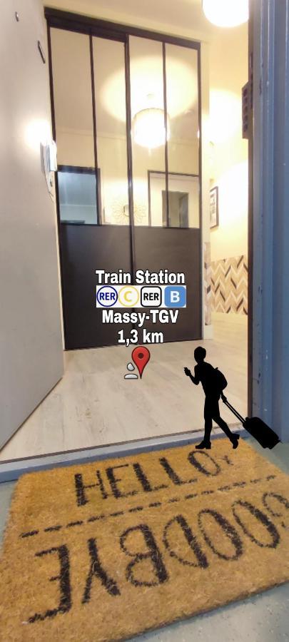 T4 Massy Tgv By Beds4Wanderlust - 80M2 Avec Terrasse Et Bureau - Proche Coulee Verte - Ideal Pro Ou Famille Luaran gambar